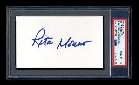 RITA MORENO SIGNED INDEX CARD PSA/DNA AUTOGRAPHED WEST SIDE STORY GEM MINT 10 Cover