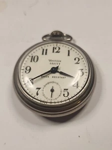 Westclox Scotty Wind Pocket Watch 90001 Shock Resistant Working But Unserviced - Picture 1 of 9