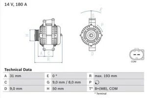 BOSCH 0 986 083 220 Alternator Fits Mercedes-Benz GL-Class GL 320 CDI 4-matic - Picture 1 of 8