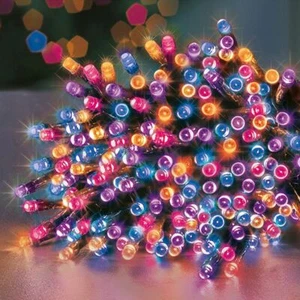 50 LED rainbow coloured decorative lights xmas OUTDOOR INDOOR TIMER + batteries - Picture 1 of 8