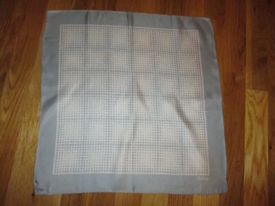 Bufanda cuadrada de bolsillo vintage ECHO gris blanco a lunares mezcla de seda geométrica 16" Foto 1 de 4