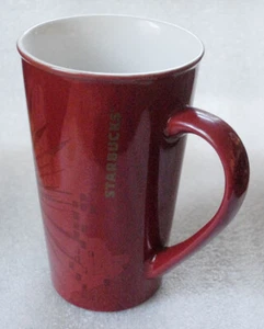 STARBUCKS HOLIDAY 2014 RED To Go Cup tall Christmas ceramic 17.8 oz - Picture 1 of 2