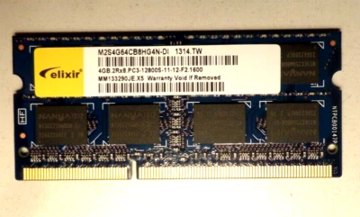 Elixir 4GB DDR3-RAM 1600MHz CL9 SODIMM 2RX8 PC3-12800S Apple Mac mini A1347 - Bild 1 von 2