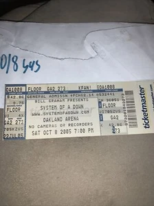 System Of A Down Oakland Arena Oct 8 2005 Concert Unused Ticket - Picture 1 of 1