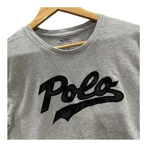 Polo Ralph Lauren T Shirt Camo Logo Print Large Casual Active Gray - Picture 1 of 7