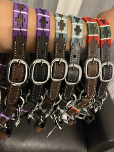 NEU MINI SHETLAND POLOKOPFKRAGEN IN TOP LEDER FARBE SCHWARZ UND HAVANA - Bild 1 von 7