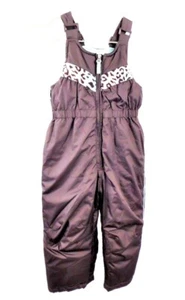 Pantaloni da neve Wonder Kids Girls taglia 4t marroni a righe zoo elasticizzati 100% poliestere bavaglino - Foto 1 di 11