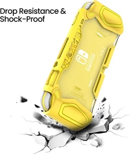 LEYUSMART Custodia Gialla Nintendo Switch Lite Ergonomica Antiurto Assorbimento - Foto 1 di 4