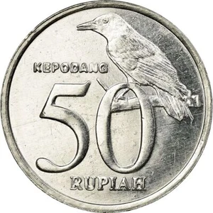 Indonesia 50 Rupiah Coin | Black Naped Oriole | KM60 | 1999 - 2003 - Picture 1 of 6