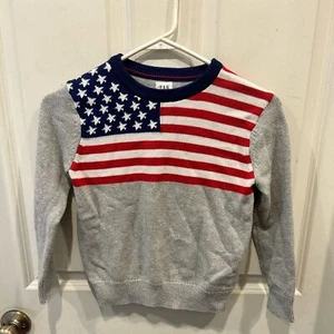 Gap Gray American Flag Sweater Youth size Small USA America Sailing Coastal - Picture 1 of 6