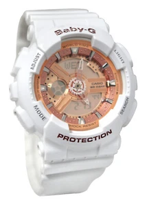 Reloj Casio BA110-7A1 Baby-G Oro Rosa Analógico Digital Banda Resina Blanca Nuevo - Imagen 1 de 6