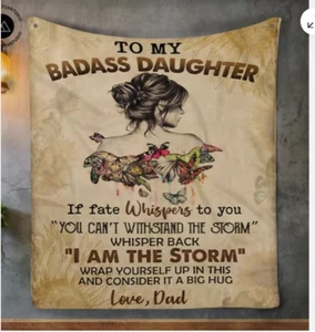 To My Badass Daughter SOFÁ MANTA REGALO HALLOWEEN REGALO NAVIDAD MEJOR PRECIO - Imagen 1 de 3