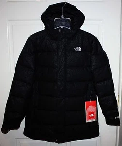 NWT Girls The North Face Gazer Black 550 Down Coat Jacket Large 14/16 - Imagen 1 de 8