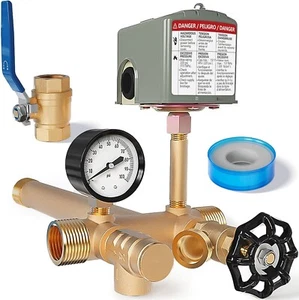Kit de instalación de tanque medidor de presión de agua 40-60 psi con interruptor de presión de pozo Press - Imagen 1 de 10