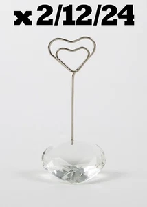 Herz Diamant Tischkartenhalter Platzkartenhalter Namensschild Glas Hochzeit - Bild 1 von 5
