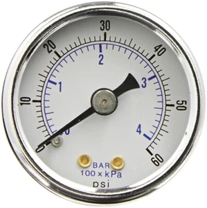 PIC Gauge 102D-158D Center Back Mount Dry Pressure Gauge 0-60 PSI 1/8 NPT - Picture 1 of 2