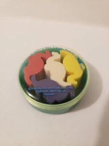 Vintage 1980er Russ Berrie & Co. bunte Miniatur Dinosaurier Radiergummis x4 80s - Bild 1 von 8
