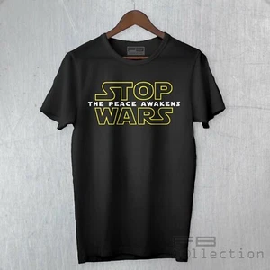 T-Shirt Maglietta STOP WARS Peace Guerra Ucraina Frase Cult Motivazione NO WARS! - Picture 1 of 5