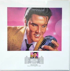 Elvis Presley Erstausgabe Briefmarke und Druck 8. Januar 1993 Memphis, TN  - Bild 1 von 3
