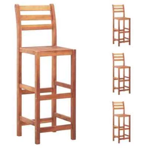 vidaXL 2/4x Solid Acacia Wood Bar Stool Garden Patio Outdoor Counter Chairs - Picture 1 of 11