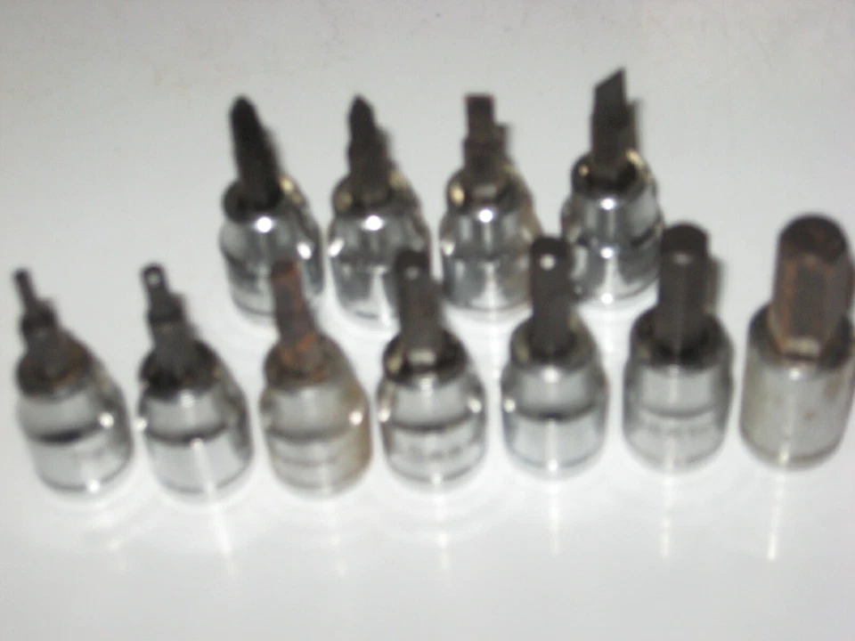 NEW 11-pc 3/8"-dr METRIC HEX & DRIVER SOCKET BIT SET (3mm-10mm hex + 4 drivers) - Image 1 of 1