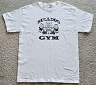 Bulldog Gym Barbell Dog Logo Workout Bodybuilding White T-shirt Brand New Sz S M