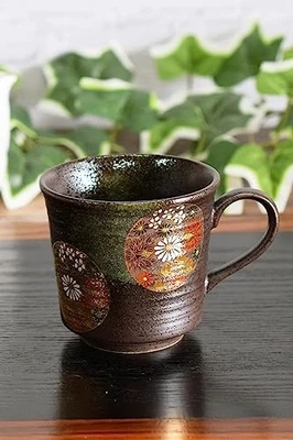 Waza no Kura Stylish Kutani Ware Mug Kinkazume Pottery Luxury Brand Tableware Ma - Image 1 of 4