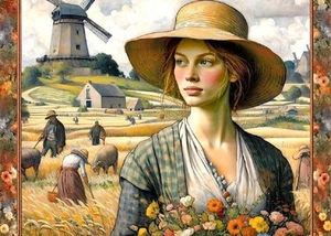 QPuzzles 1000 Piece Jigsaw Puzzle - Audrey's Hatbox - Country Lass - Picture 1 of 1