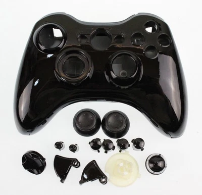 Replacement Custom Chrome Black Xbox 360 Controller Shell Case. - Image 1 of 4