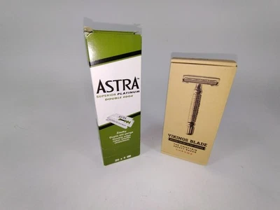 Navaja de afeitar Vikings Blade "The Chieftain" y cuchillas superiores Astra 20x5 Foto 1 de 4