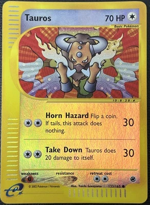 Tauros 133/165 Expedition Reverse Holo E-Series Nintendo Pokémon Card TCG LP - Image 1 of 2