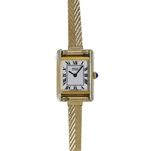 Seiko Vintage 1980's Ladies Tank Watch Gold Plated Roman Dial - Picture 1 of 10