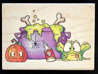 Whipper Snapper Designs Rubber Stamps Witches Brew Cauldron Halloween Humor HTF - Image 1 of 2