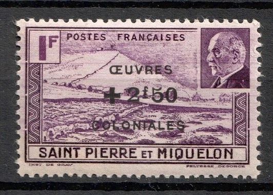 Timbre / STAMP COLONIE FR  SAINT PIERRE ET MIQUELON  1944  Y&T  N° 313 NEUF * - Photo 1/1
