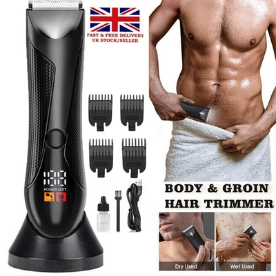 Men's Pubic Hair Trimmer Electric Groin Body Hair Shaver for Balls Body Hair UK