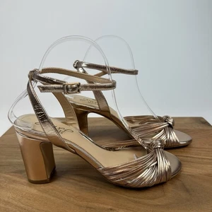 New Womens Jewel Badgley Mischka Christen Rose Gold Peep Toe Knot Heels Size 7.5 - Picture 1 of 8