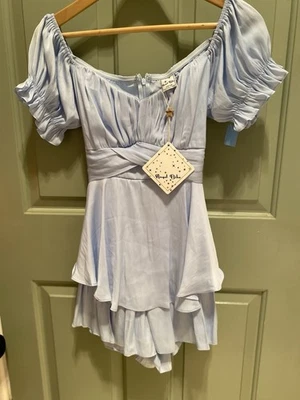 Angel Biba Light Blue Frilly Women’s Party Formal Dress Size 10 US Medium NWT - image 1 of 4