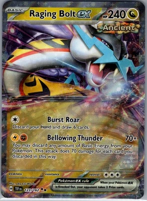 Raging Bolt ex 123/162 SV05: Temporal Forces - Pokemon Card - NM - Image 1 of 2