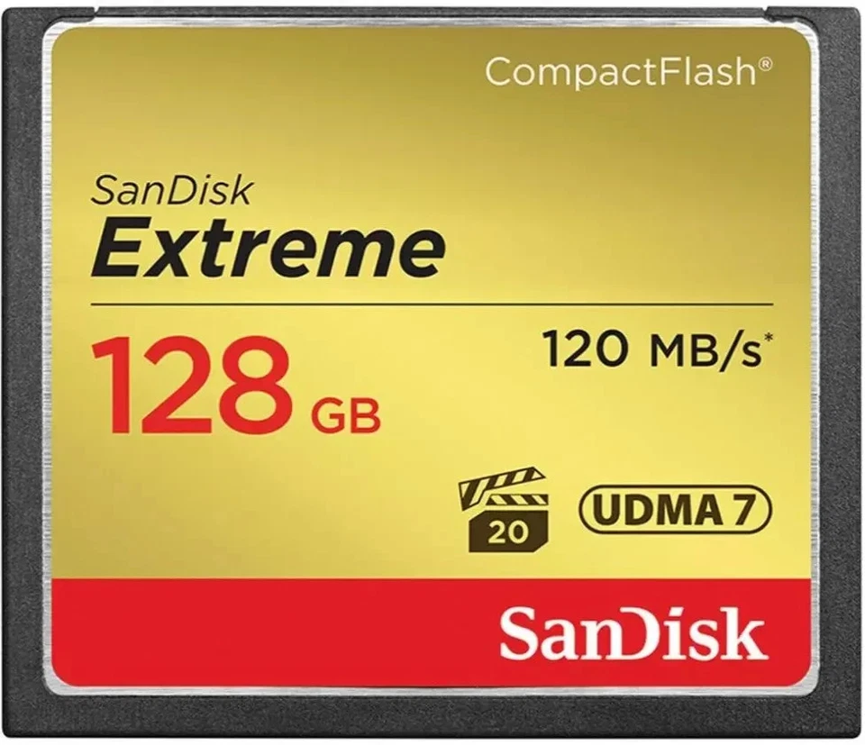128GB Sandisk Extreme 120MB/s UDMA7 CF Compactflash Speicherkarte - Bild 1 von 1