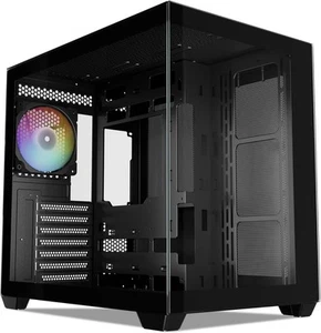 Vetroo AL900 ATX PC Case with 270° Full View Tempered Glass, Black - Afbeelding 1 van 9
