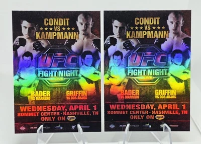 (2) 2010 Topps UFC Carlos Condit ~vs~ Kapmann Fight Night Poster Cards #UFN-18 - Image 1 of 4