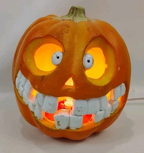Trendmasters 1995 Vintage Halloween Light-up Foam Mold Jack O Lantern Pumpkin - Picture 1 of 8