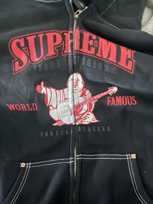 Supreme X True Religion Zip Up Size Large Brand New Black Hoodie - Image 1 of 3