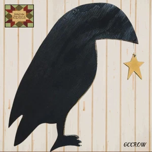 Placa colgante de madera primitiva Crow &amp; Star 17&quot;H - Imagen 1 de 3