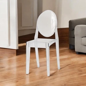 Ghost klar transparent modern Kunststoff Esszimmerstuhl Waschtisch Ankleide Recycling - Bild 1 von 13