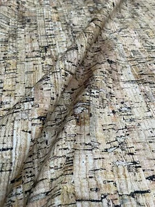 Cortina de tela de corcho rústico tapicería material corchos hoja algodón -140 cm de ancho - Imagen 1 de 5