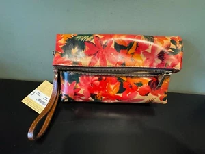 NEW Patricia Nash Valerie Spring Multi Floral Leather Foldover Wristlet - Picture 1 of 6