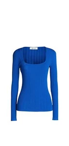 DIANE VON FURSTENBERG Damen Pullover blau Langarm Rundhals Rippstrick M - Bild 1 von 10