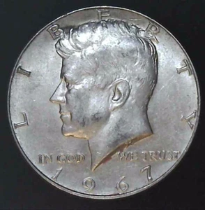 1967 50C Kennedy Half Dollar UNC 40% Silver 24stt0815-2 - Picture 1 of 2