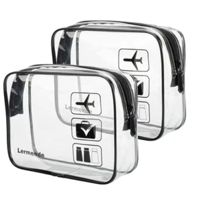 2 PCS TSA Approved Toiletry Bag Clear Toiletry Bag for Traveling, Airport Travel - Picture 1 of 12